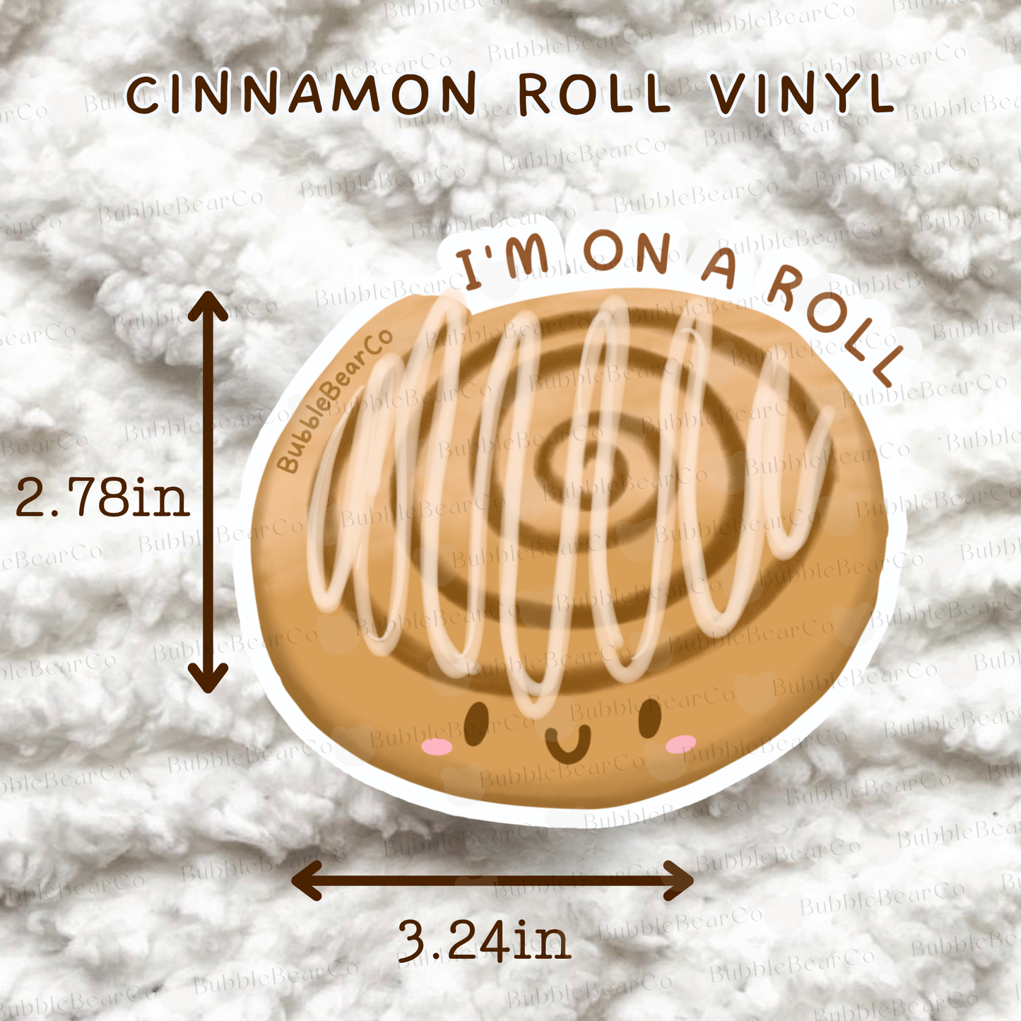 Cute Cinnamon Roll Waterproof Vinyl
