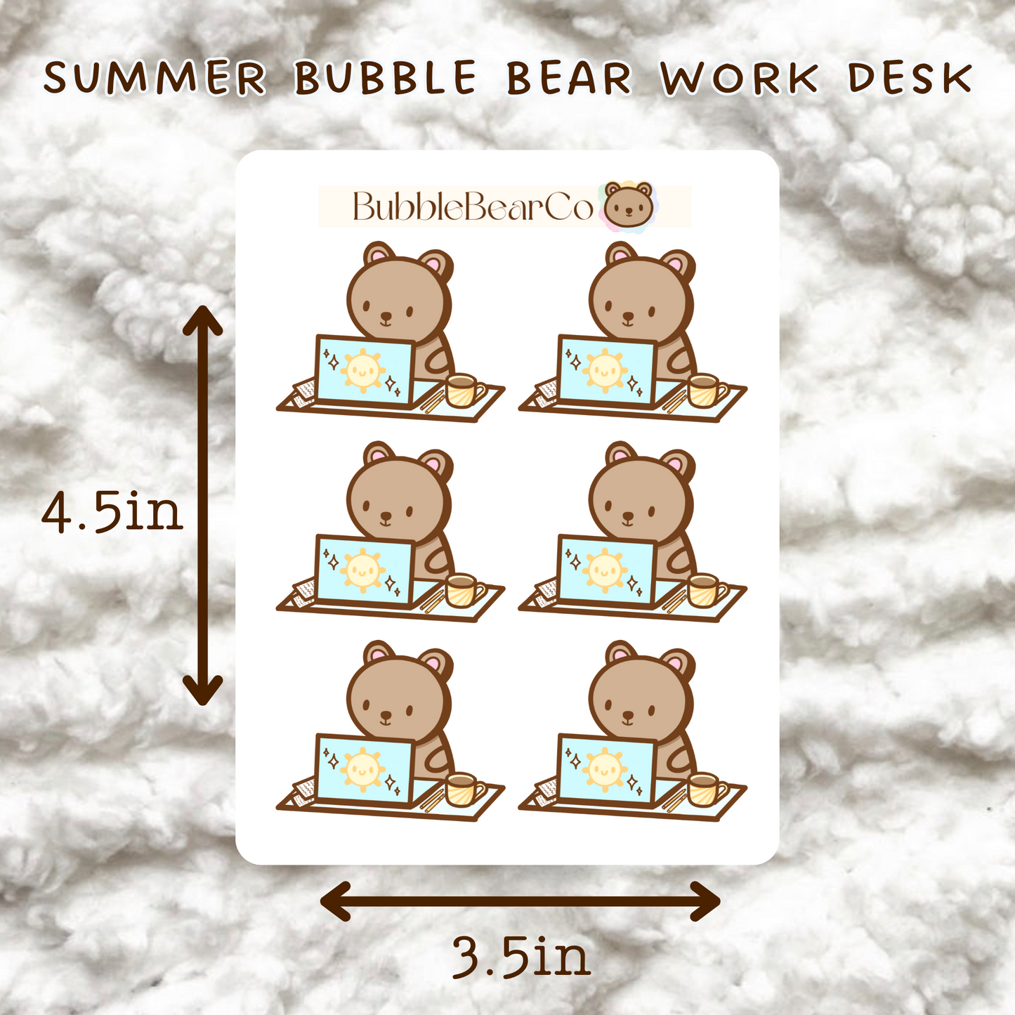 Summer Bubble Bear Work Desk