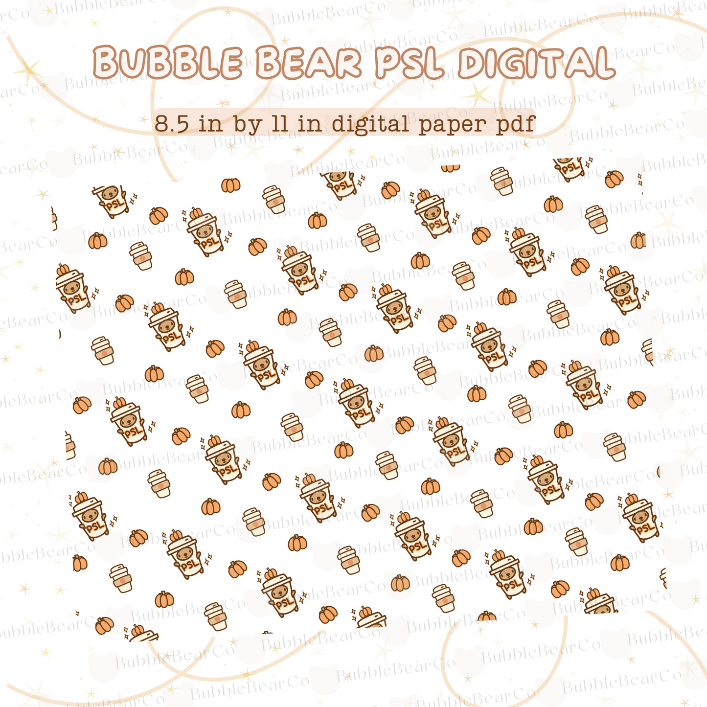 Cute Pumpkin Spice Digital Paper