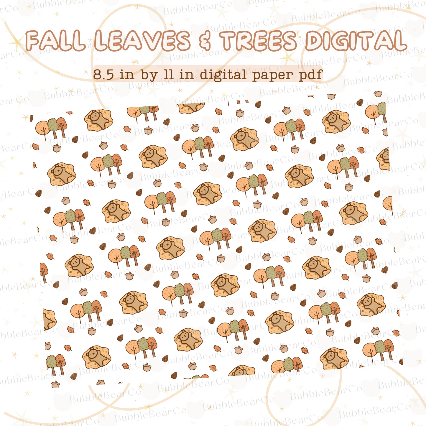 Fall Leaves & Trees Digital Paper