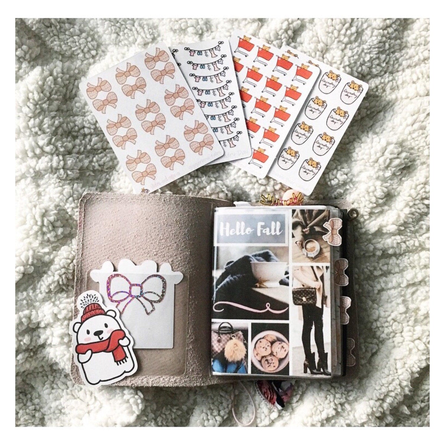 Adhesive Pocket for Planner with Bow - Bubble Bear Co