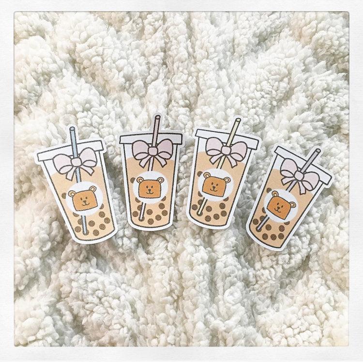 Boba Bear Diecut - Shimmer and Matte - Bubble Bear Co