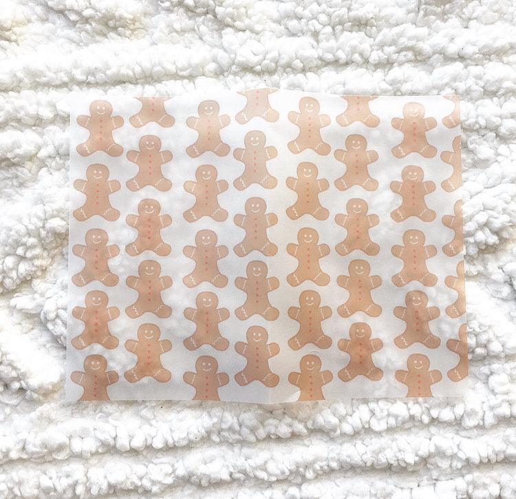 Gingerbread VELLUM/ Planner Vellum/ Vellum for TN/ Cute Vellum/ Christmas Vellum/ Vellum for Winter/ Winter Vellum - Bubble Bear Co