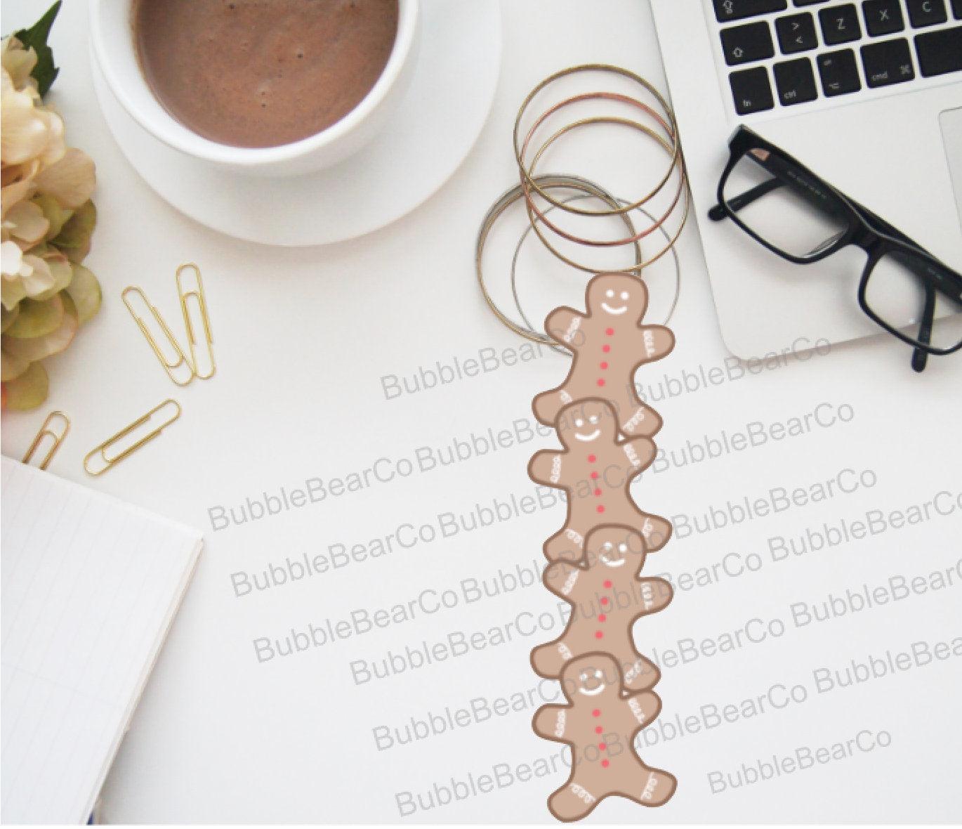 Cute Cingerbread Bookmark Digital - Bubble Bear Co