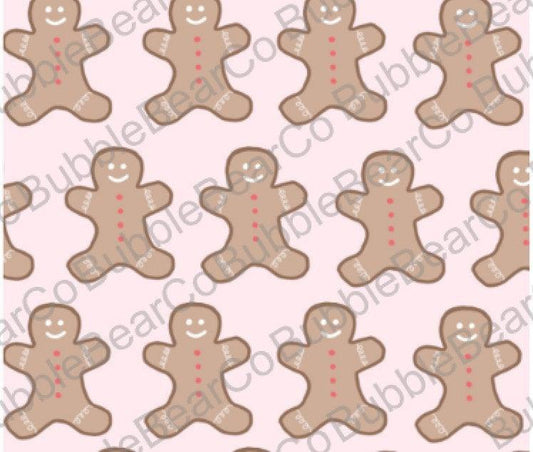 Cute Gingerbread Digital Paper - Pink - Bubble Bear Co
