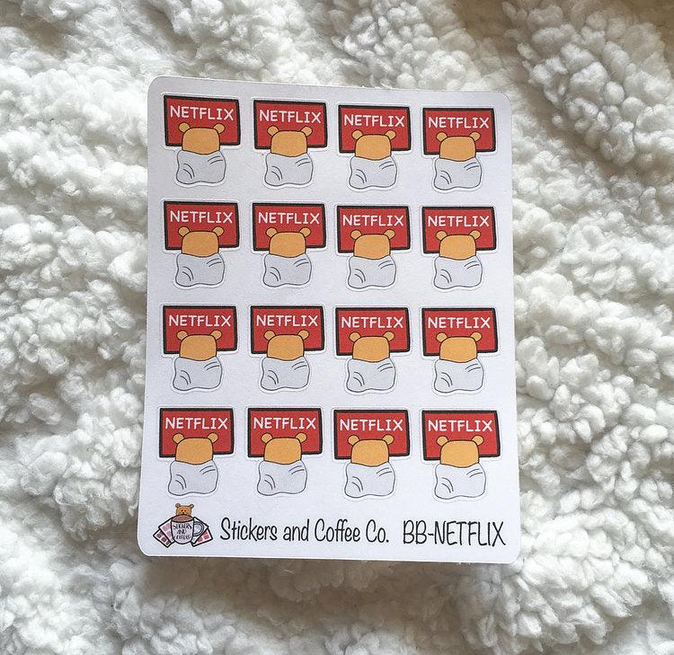 Cute Movie Planner Stickers - Cute Show Planner Stickers - Bubble Bear Co