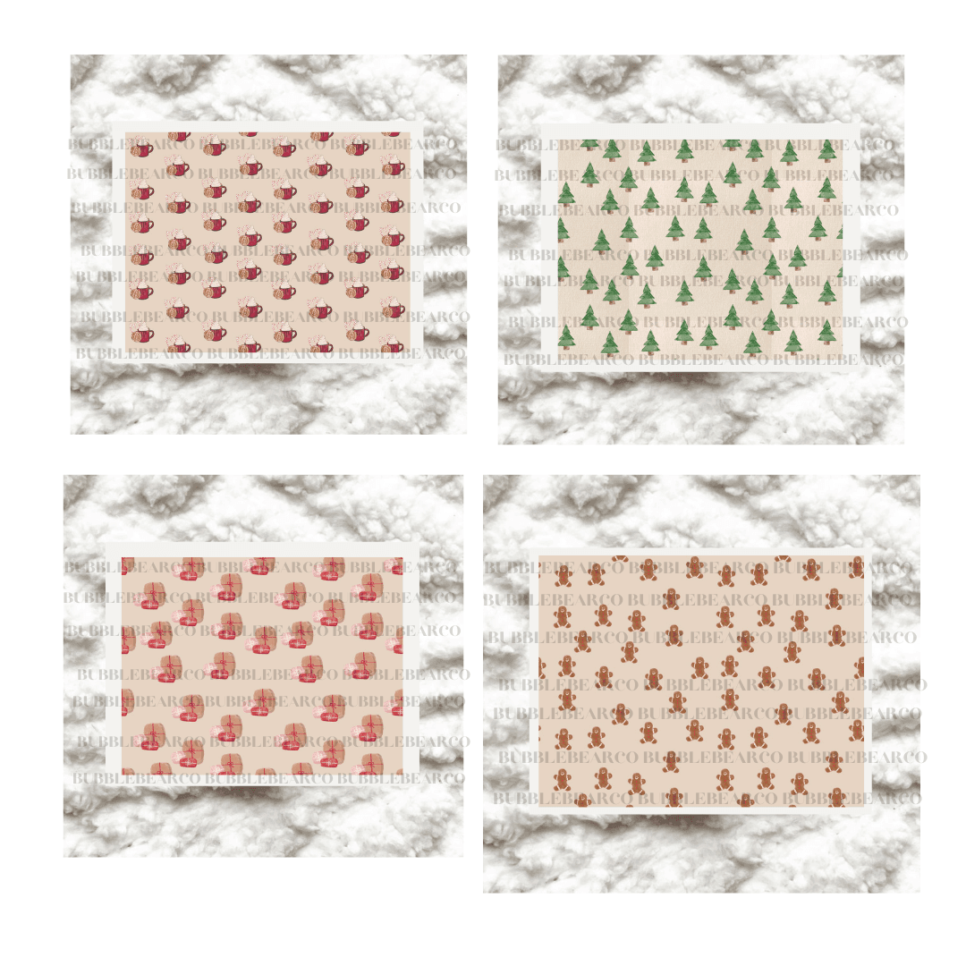 Cute Winter Digital Papers (4 different patterns) - Bubble Bear Co