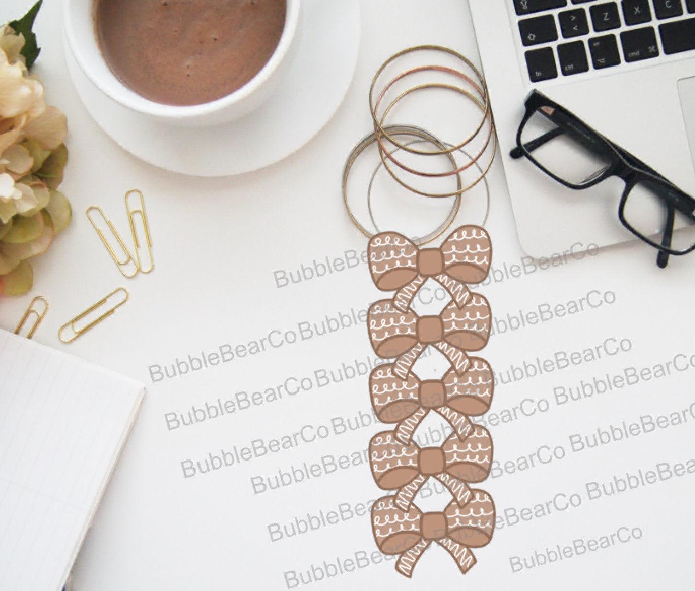 Gingerbread Bow Bookmark - Bubble Bear Co