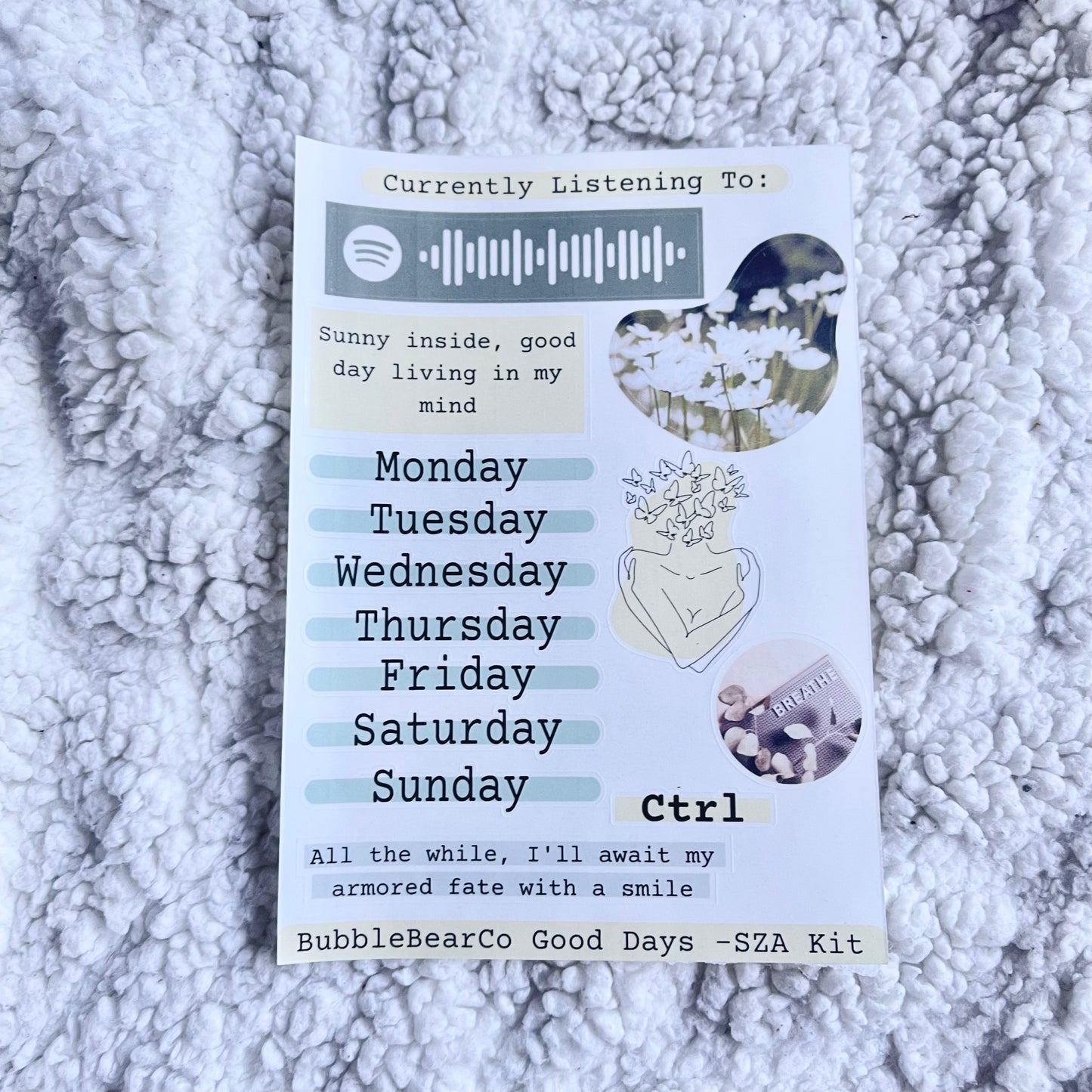 Good Days SZA Bujo Planner Sticker Kit - Bubble Bear Co