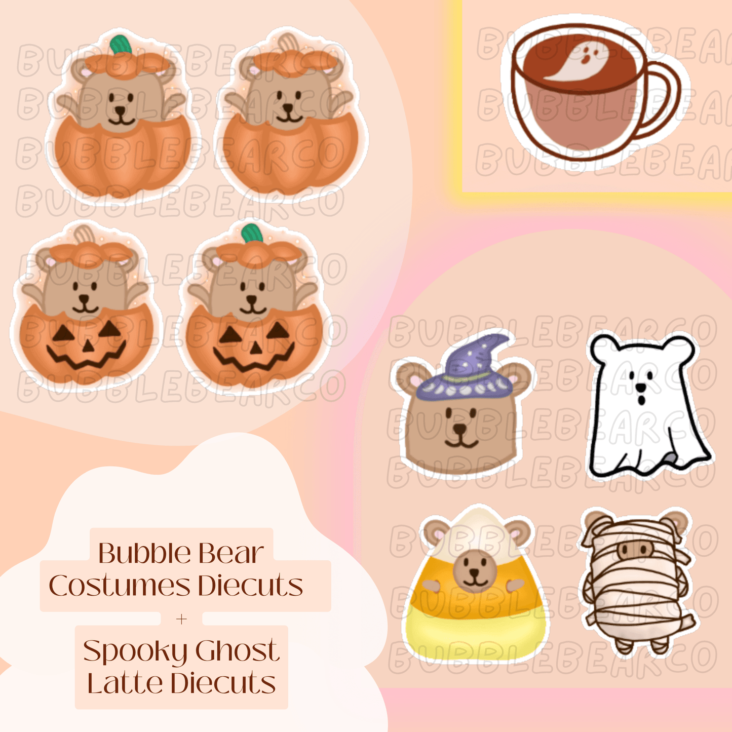 Halloween Diecuts for Planner - Beary Scary - Bubble Bear Co