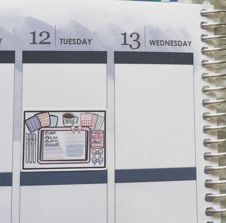 Hand Drawn Planner Desk Stickers for Planner or Journal - Bubble Bear Co
