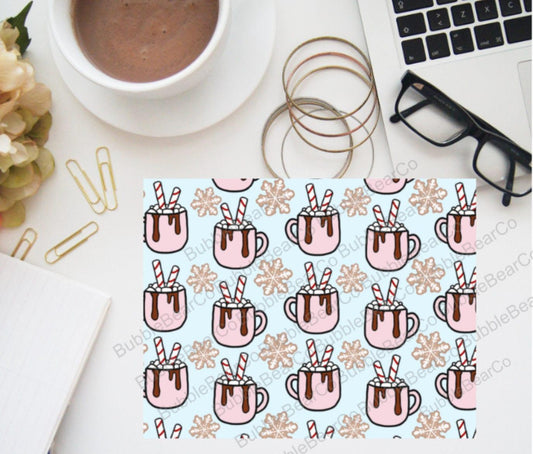 Hot Chocolate Digital Paper - Winter Vellum for Planner or Journal - Bubble Bear Co