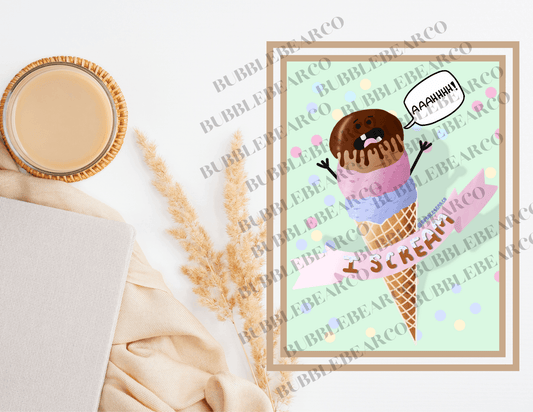 I Scream for Ice Cream Art Print - Bubble Bear Co
