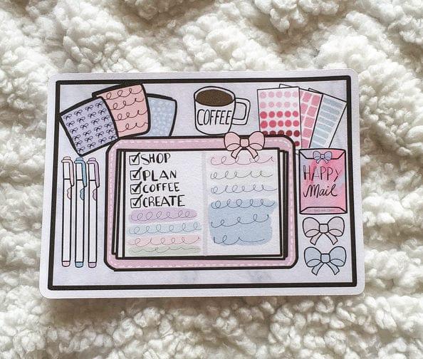 Planner Desk Diecut for Any Planner or Journal - Bubble Bear Co