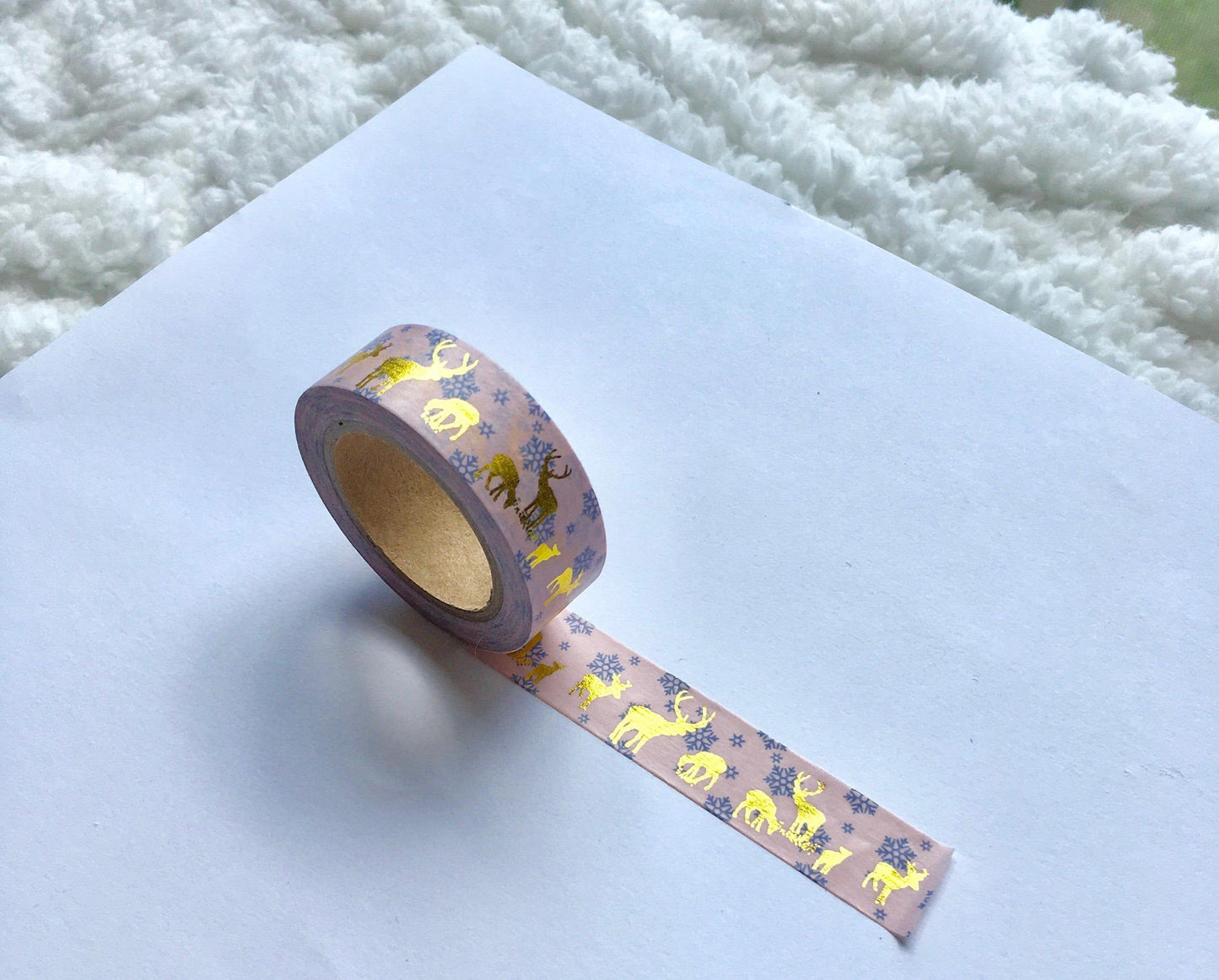 Pretty Woodland Creatures Gold Foil Washi - Bubble Bear Co