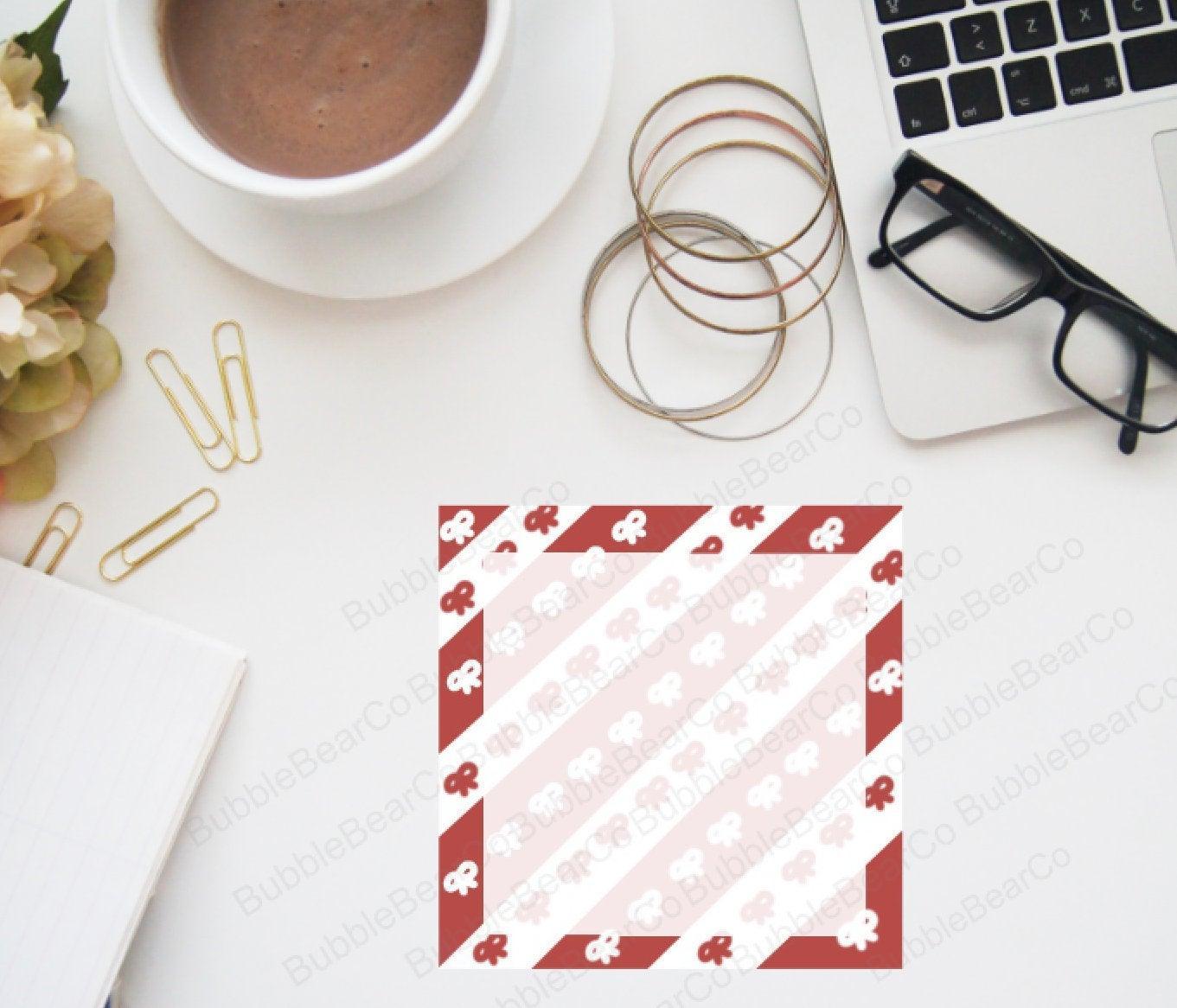 Printable Sticky Notes for Any Planner or Journal - Candy Cane - Bubble Bear Co