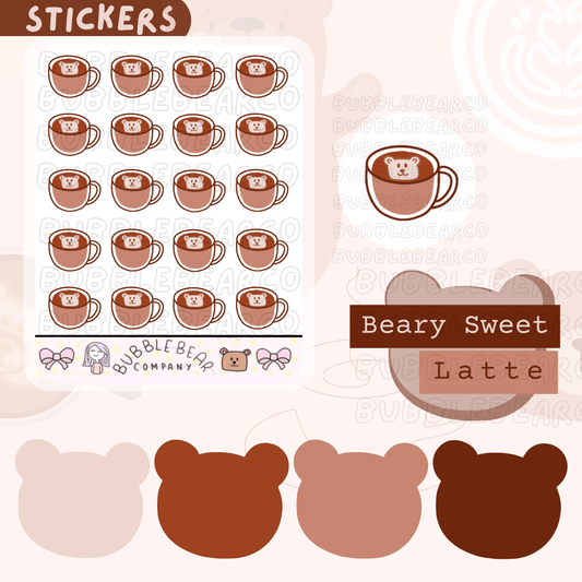 Unique Coffee and Tea Stickers - Bubble Bear Cafe - Bubble Bear Co
