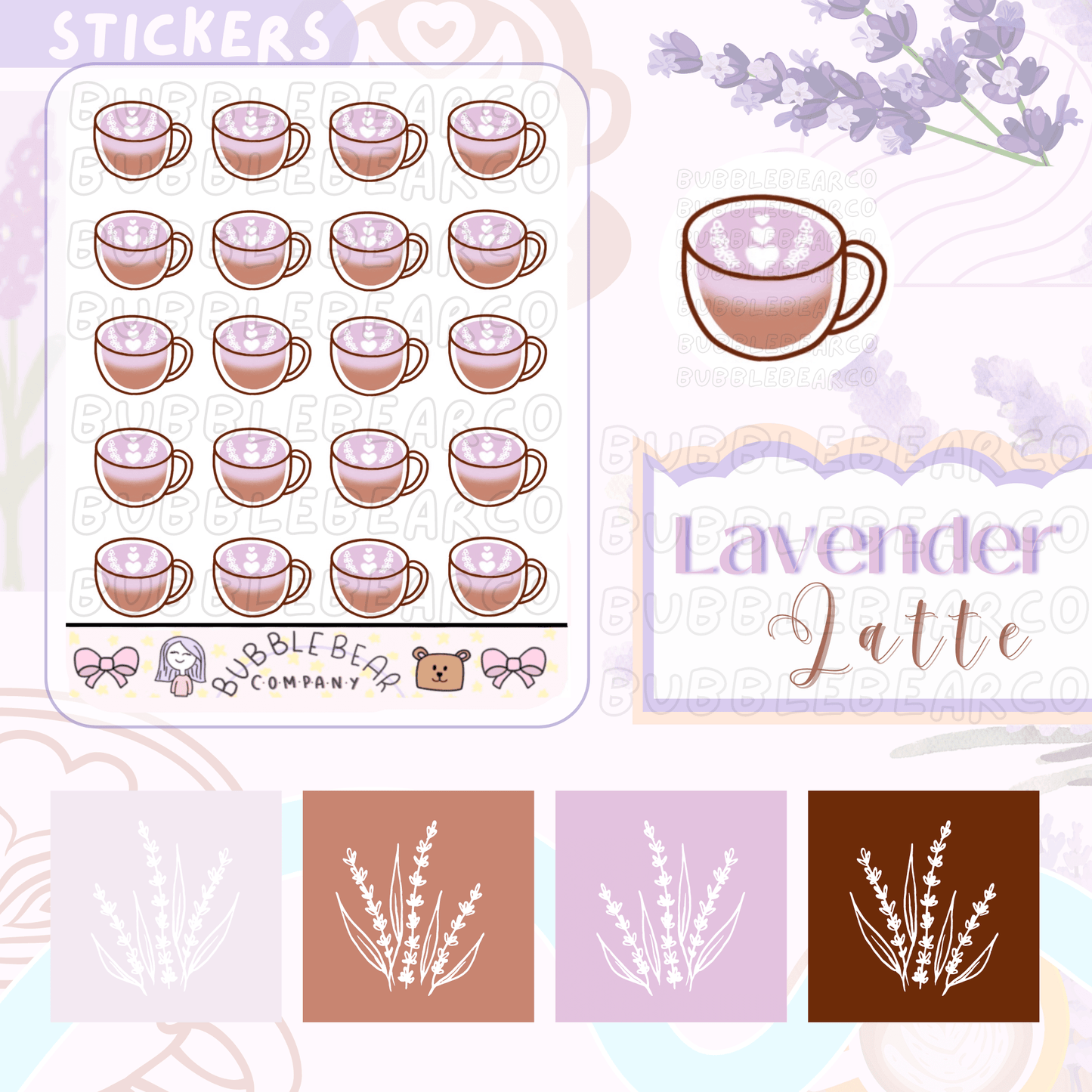 Unique Coffee and Tea Stickers - Bubble Bear Cafe - Bubble Bear Co