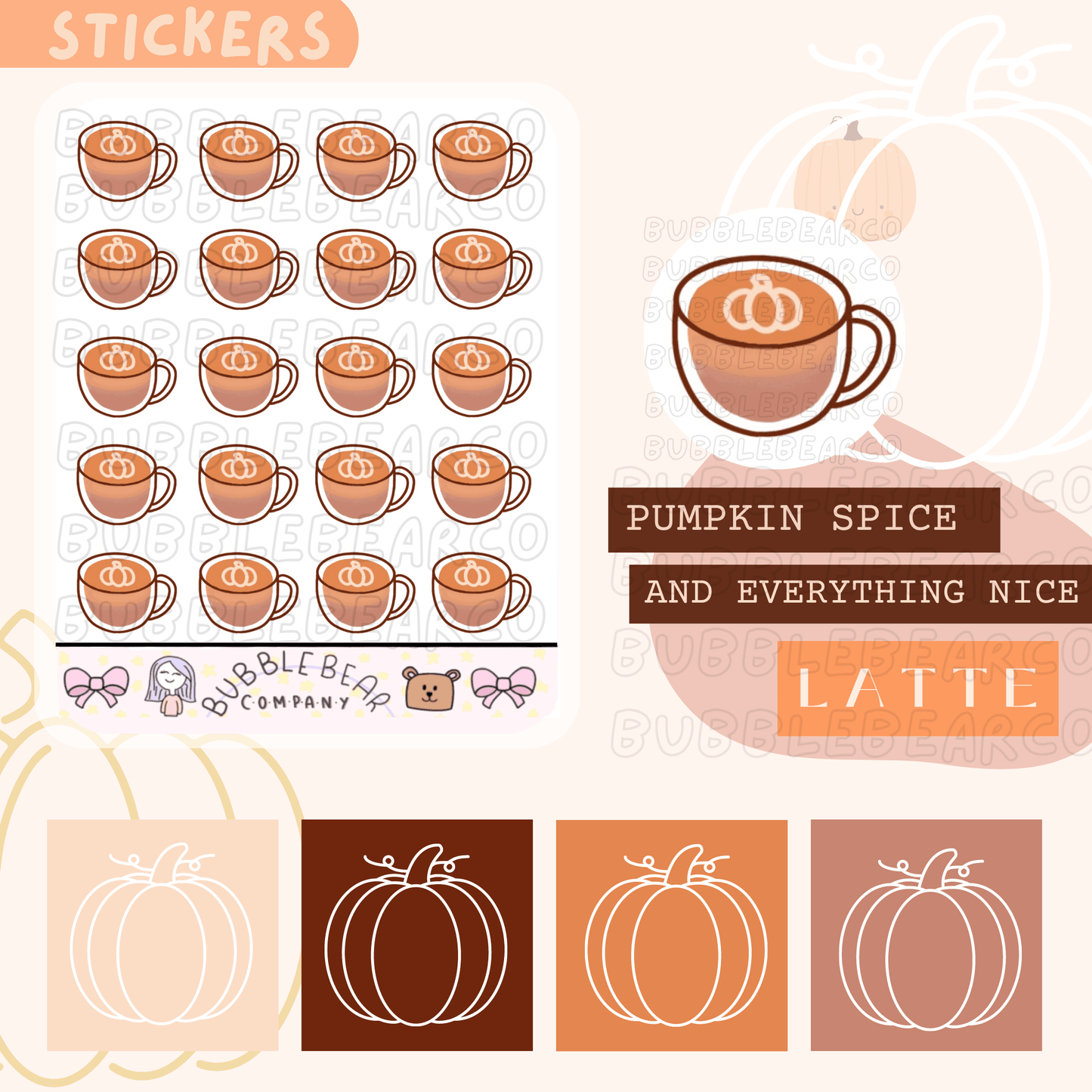 Unique Coffee and Tea Stickers - Bubble Bear Cafe - Bubble Bear Co
