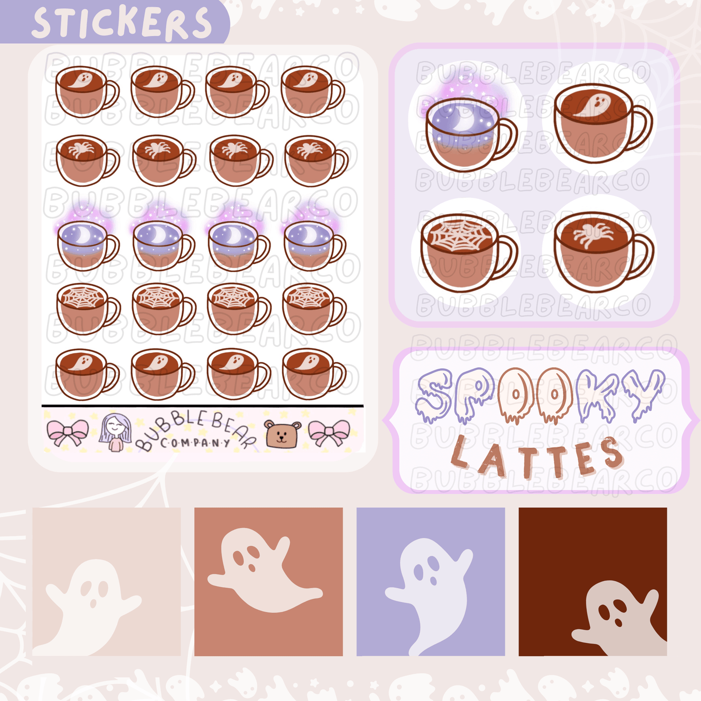 Unique Coffee and Tea Stickers - Bubble Bear Cafe - Bubble Bear Co