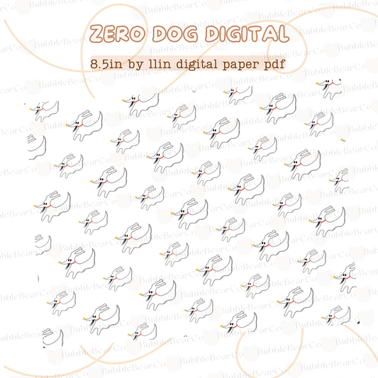 Zero Halloween Dog Digital Paper