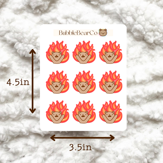 Fire Elmo Meme Stickers | Hand Drawn Bear | BubbleBearCo