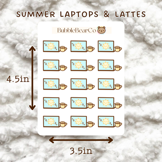 Summer Work Laptop Stickers