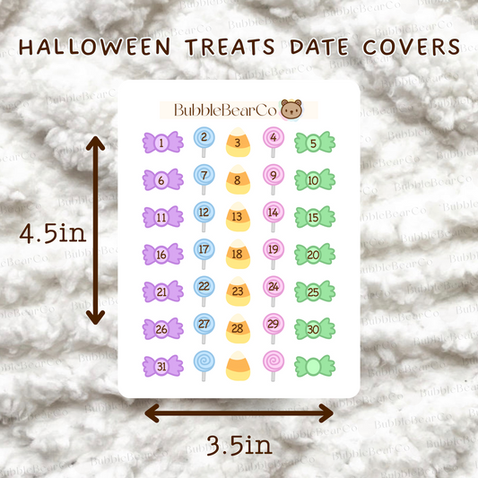 Halloween Candy Date Cover Stickers