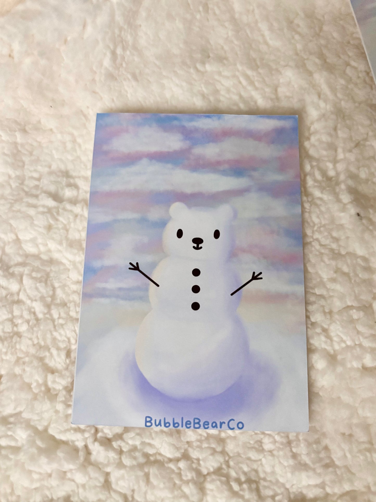 Beary Cute Snowman Art Print