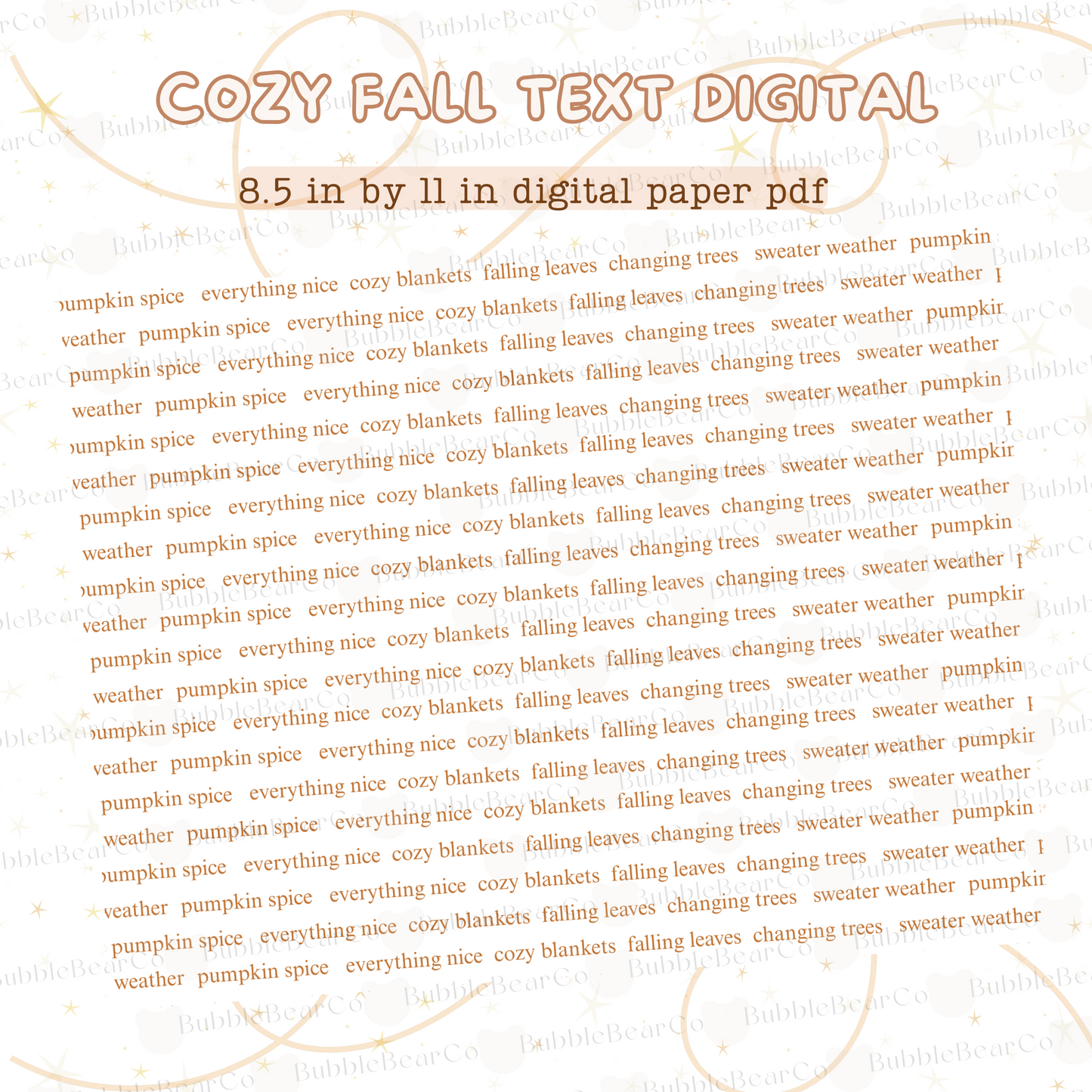 Cozy Fall Text Digital Paper