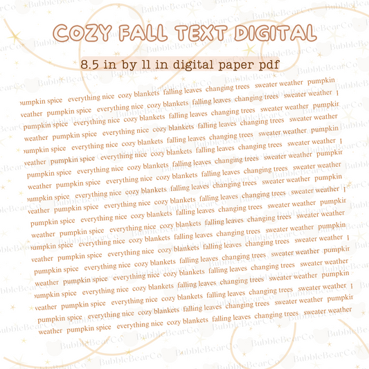 Cozy Fall Text Digital Paper