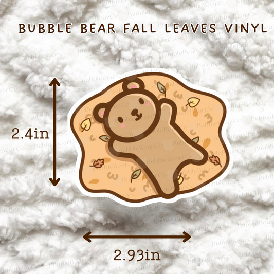 Bubble Bear Fall Leaves Vinyl