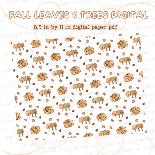 Fall Leaves & Trees Digital Paper