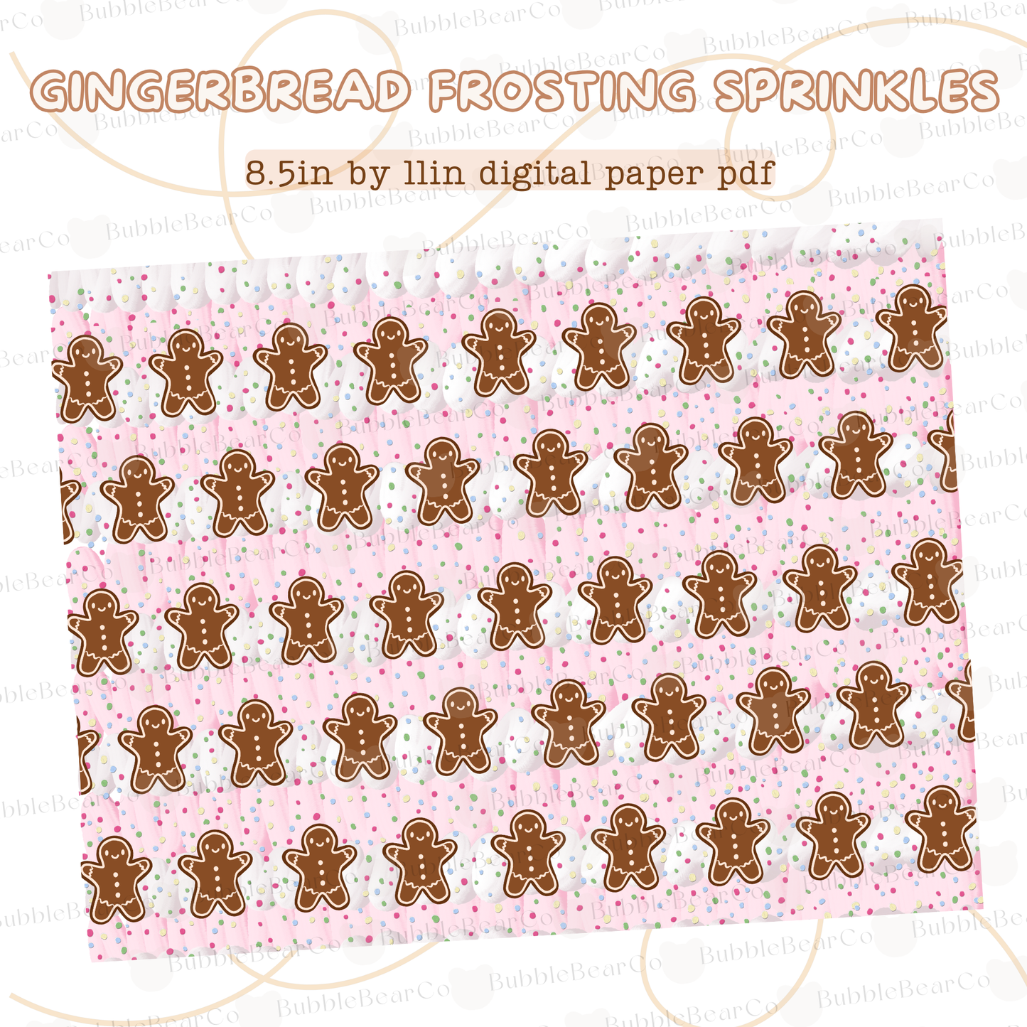 Gingerbread Frosting Sprinkles Digital Paper