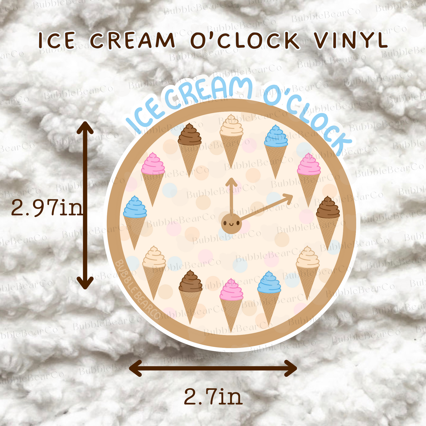 Ice Cream O'Clock Waterproof Vinyl
