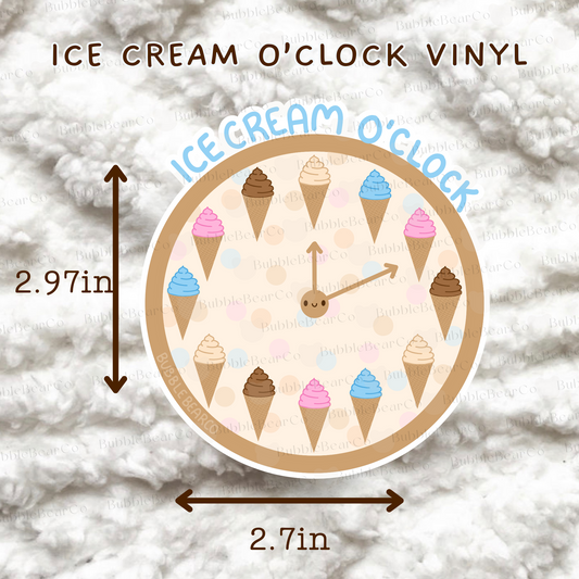 Ice Cream O'Clock Waterproof Vinyl