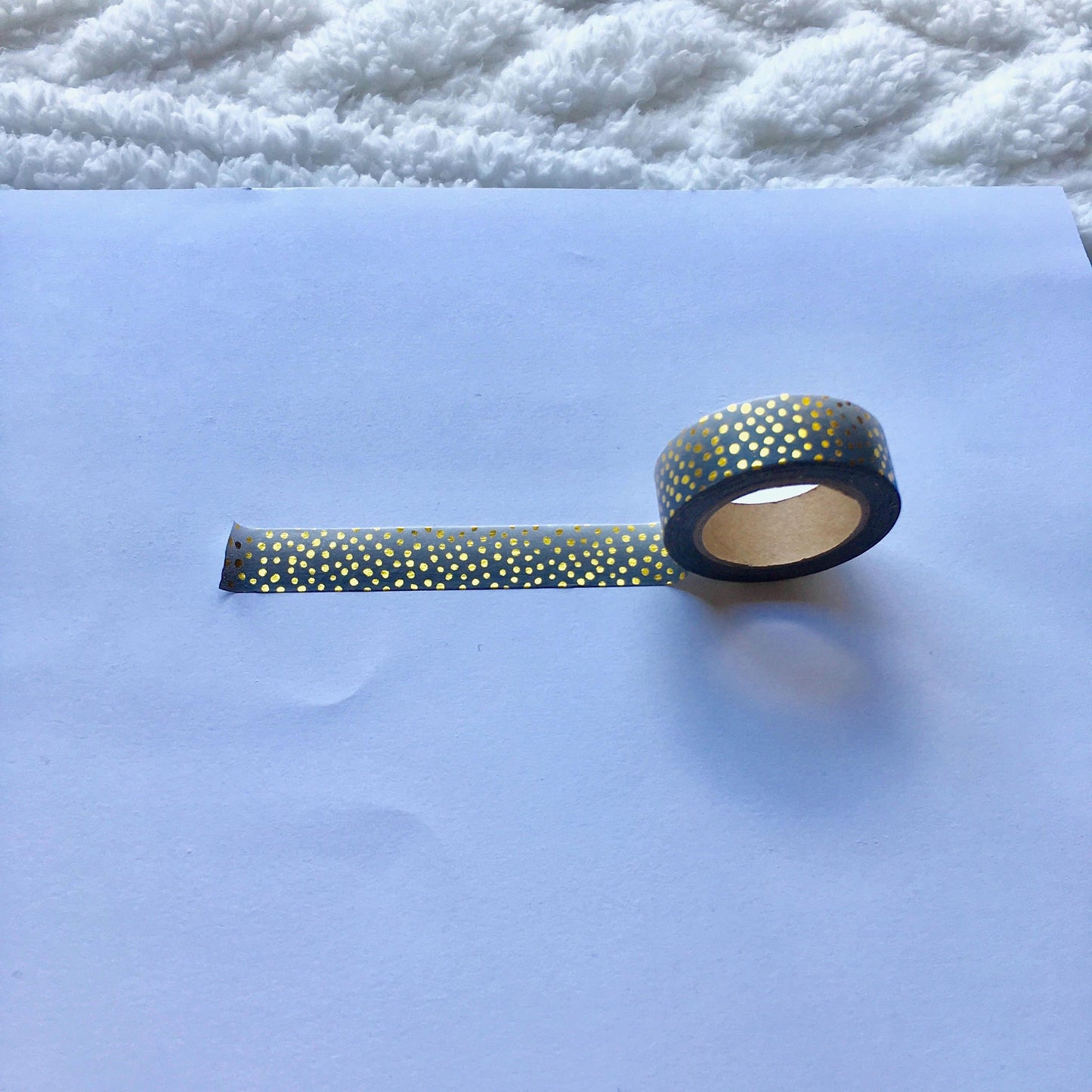 White to Dark Grey Ombre with Gold Foiled Dots Washi - Bubble Bear Co